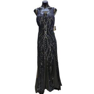 NWNightwear NWT Dress Beaded Gown Navy Blue 16W